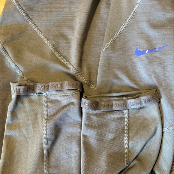 Nike Pro Hyperwarm Women's XL Gray Leggings Thermal Training Tight - Picture 8 of 8